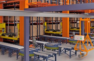 Vozički uporabljajo transportni trak na vozilu za prenos palet na nakladalnih in razkladalnih postajah
