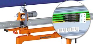 Nadzemne tirnice so nameščene na stropu skladišča ali na drugi dvignjeni konstrukciji Nadzemne tirnice so nameščene na stropu skladišča ali na drugi dvignjeni konstrukciji